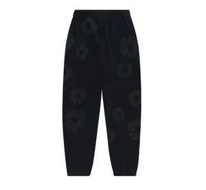 Denim Tears Cotton Wreath Sweatpants Black Monochrome